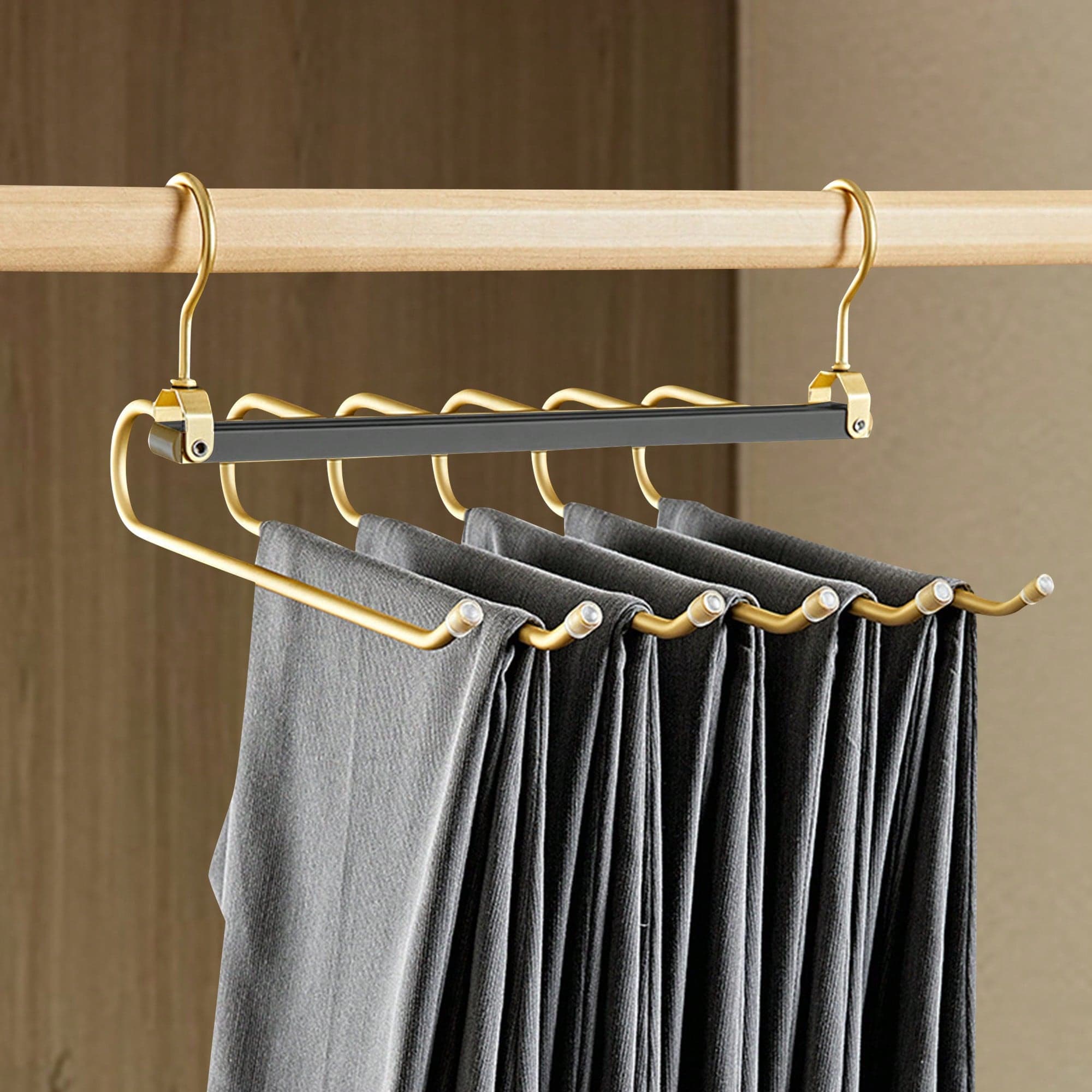 1 pièce Cintres multi-fonctions pour pantalons magiques pour les boutiques de vêtements, cintre pliant et rotatif en acier inoxydable pour