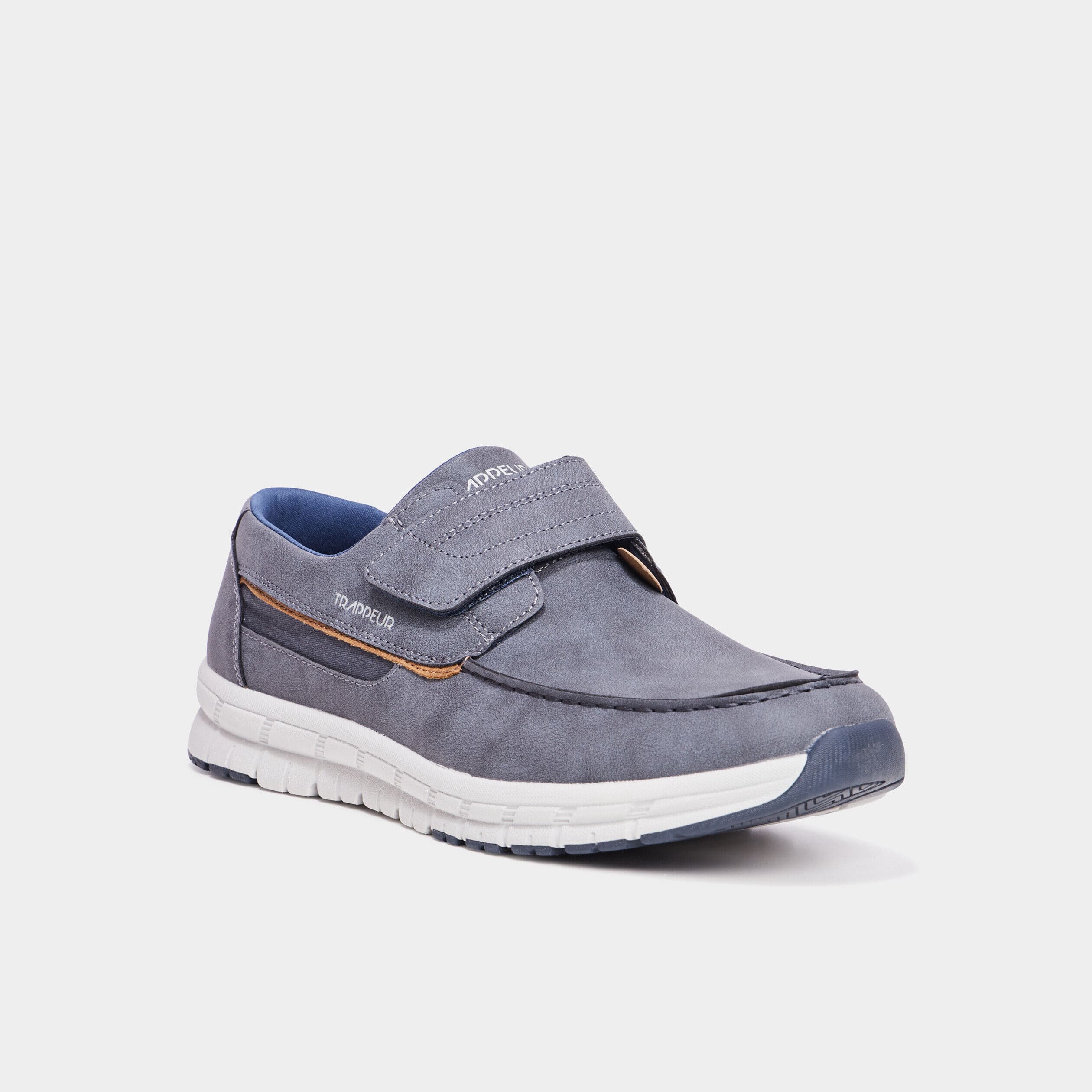 Chaussures bateau à scratchs bleu homme